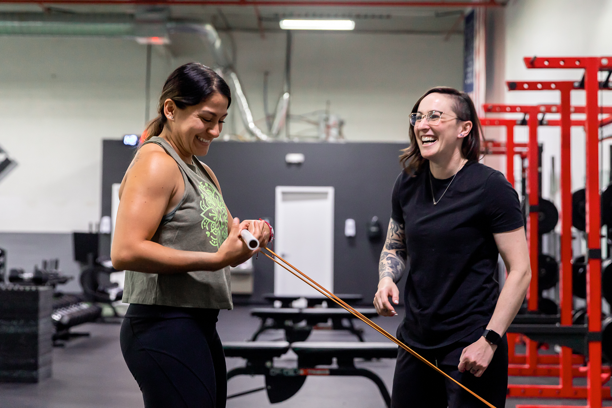 Dr. Alison doing active rehab with patient